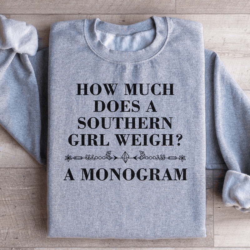 Southern Girl Monogram Sweatshirt Sport Grey / S Peachy Sunday T-Shirt