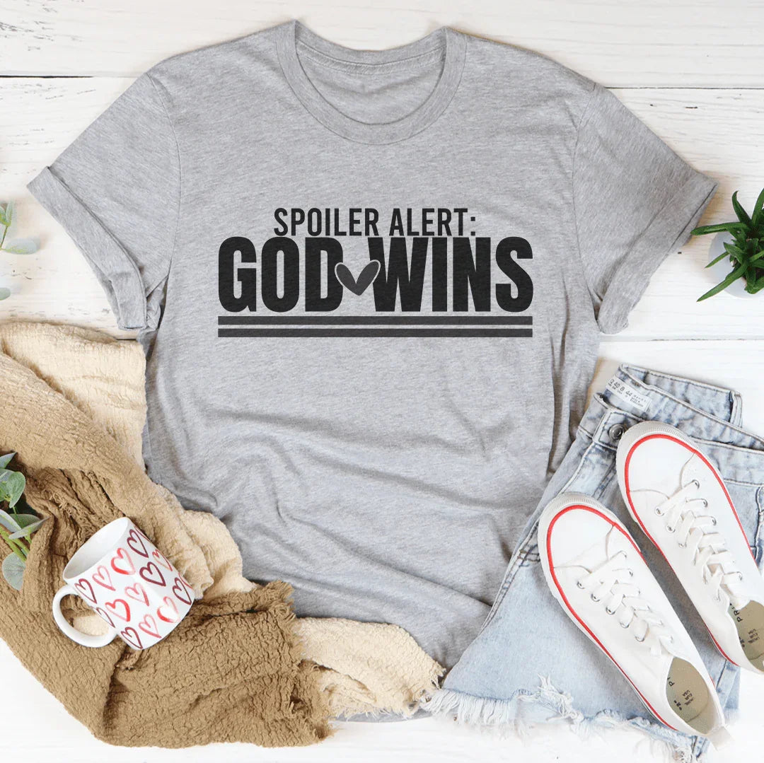 Spoiler Alert God Wins Tee Athletic Heather / S Peachy Sunday T-Shirt