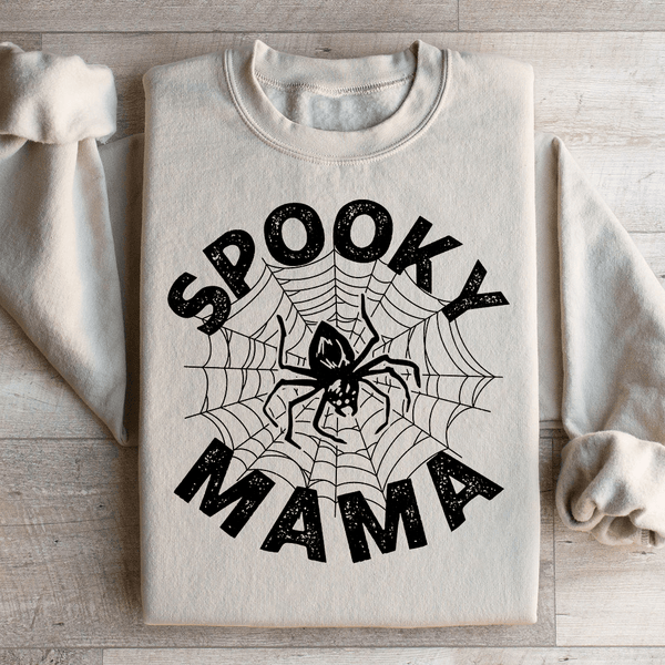 Spooky Mama Spider Web Sweatshirt Sand / S Peachy Sunday T-Shirt