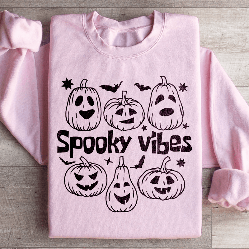Spooky Vibes Pumpkins Sweatshirt Light Pink / S Peachy Sunday T-Shirt