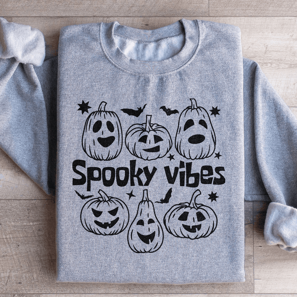 Spooky Vibes Pumpkins Sweatshirt Sport Grey / S Peachy Sunday T-Shirt