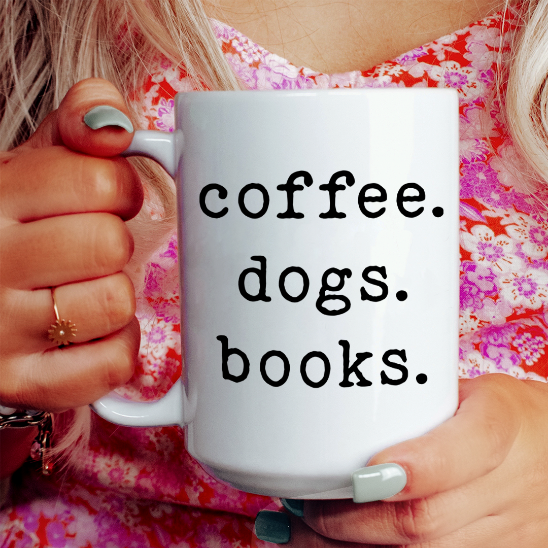 Coffee Dogs Books Mug