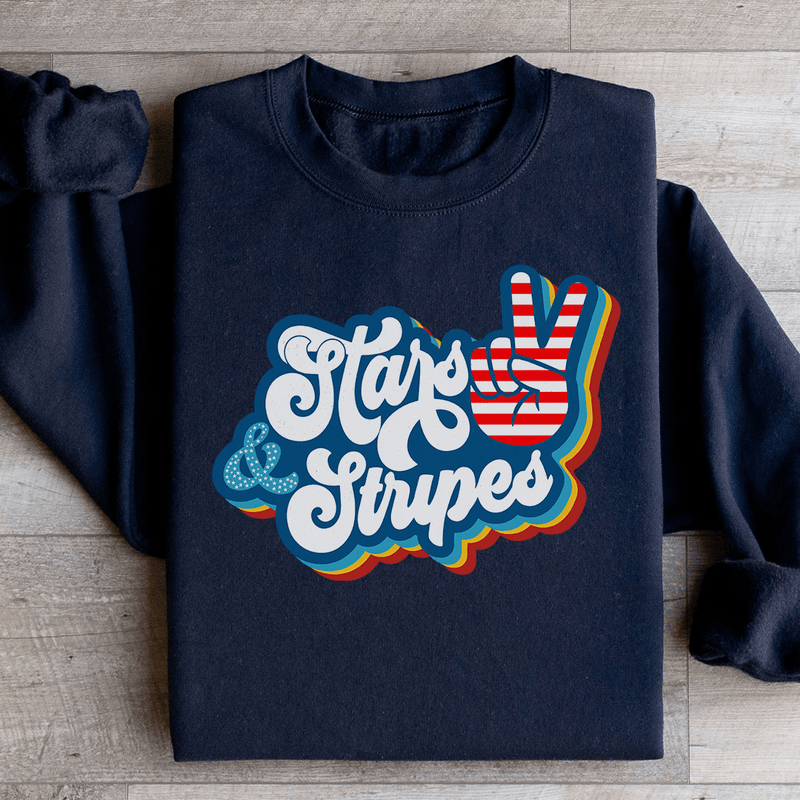 Stars & Stripes Sweatshirt Black / S Peachy Sunday T-Shirt