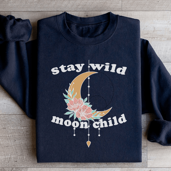 Stay Wild Moon Child Boho Sweatshirt Black / S Peachy Sunday T-Shirt