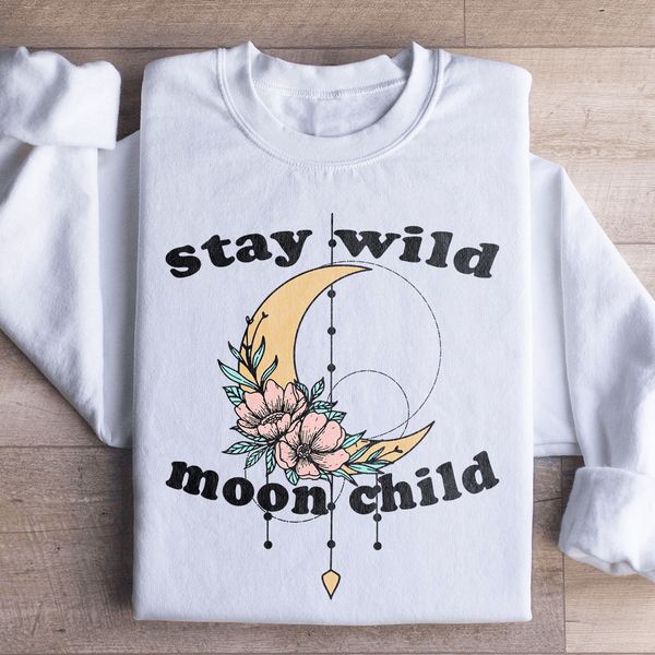 Stay Wild Moon Child Boho Sweatshirt White / S Peachy Sunday T-Shirt