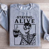 Staying Alive Sweatshirt Sport Grey / S Peachy Sunday T-Shirt