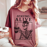 Staying Alive Tee Mauve / S Peachy Sunday T-Shirt