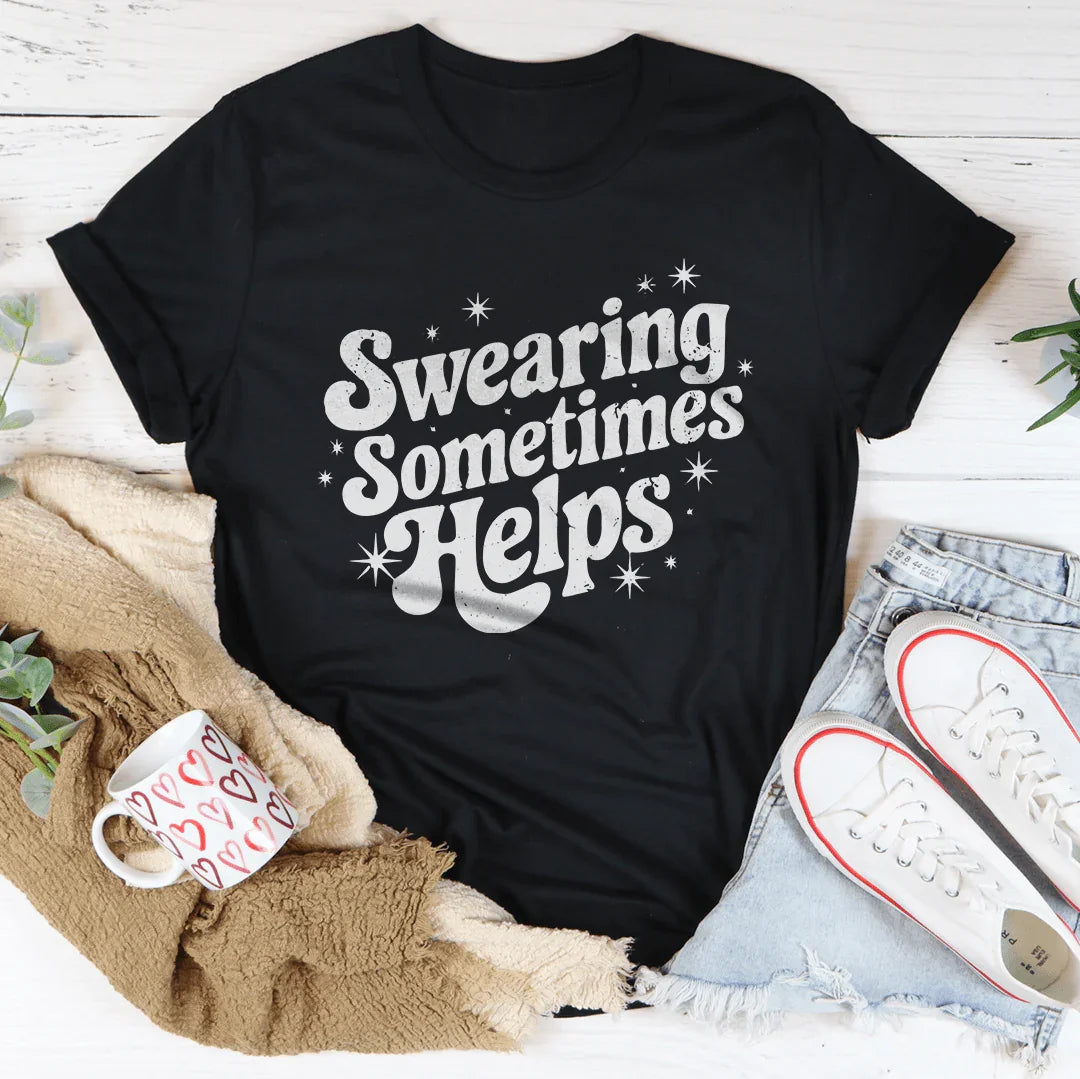 Swearing Sometimes Helps Tee Black Heather / S Peachy Sunday T-Shirt