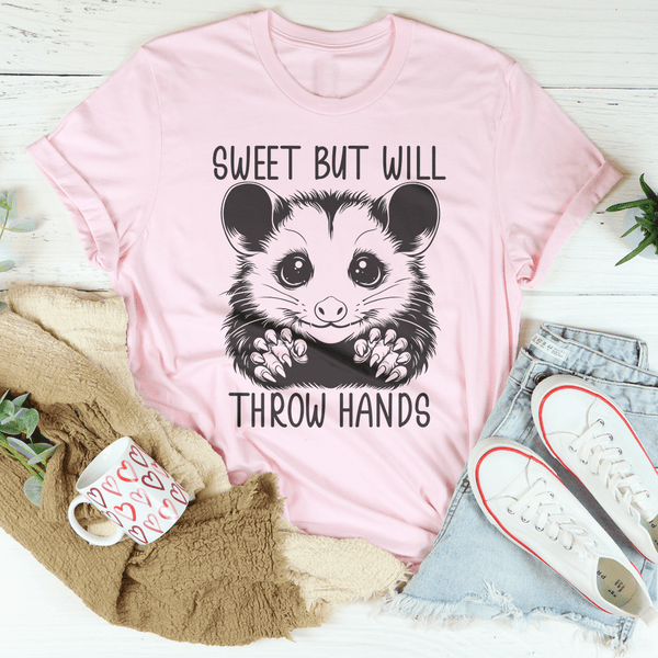 Sweet But Will Throw Hand Tee Pink / S Peachy Sunday T-Shirt