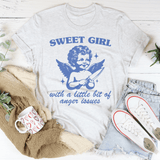 Sweet Girl With A Little Bit Of Anger Issues Tee Ash / S Peachy Sunday T-Shirt