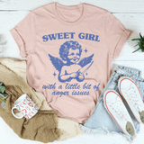 Sweet Girl With A Little Bit Of Anger Issues Tee Heather Prism Peach / S Peachy Sunday T-Shirt