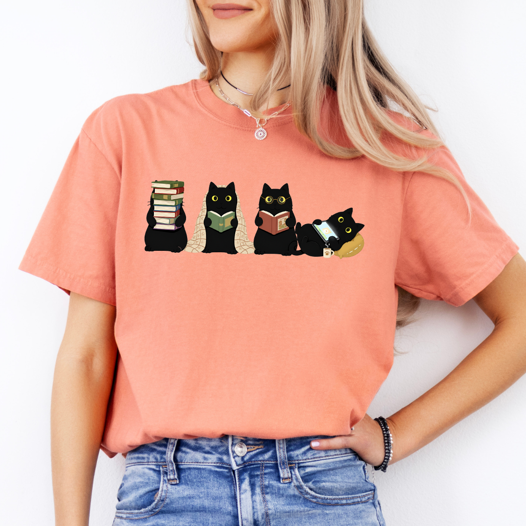 Black Cats Reading Tee