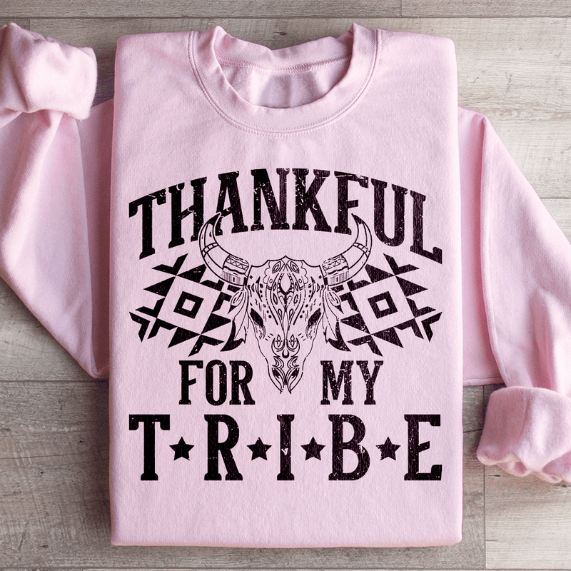 Thankful For My Tribe Sweatshirt Light Pink / S Peachy Sunday T-Shirt
