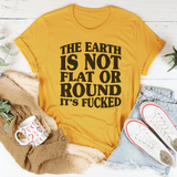 The Earth Isn't Flat Or Round Tee Mustard / S Peachy Sunday T-Shirt