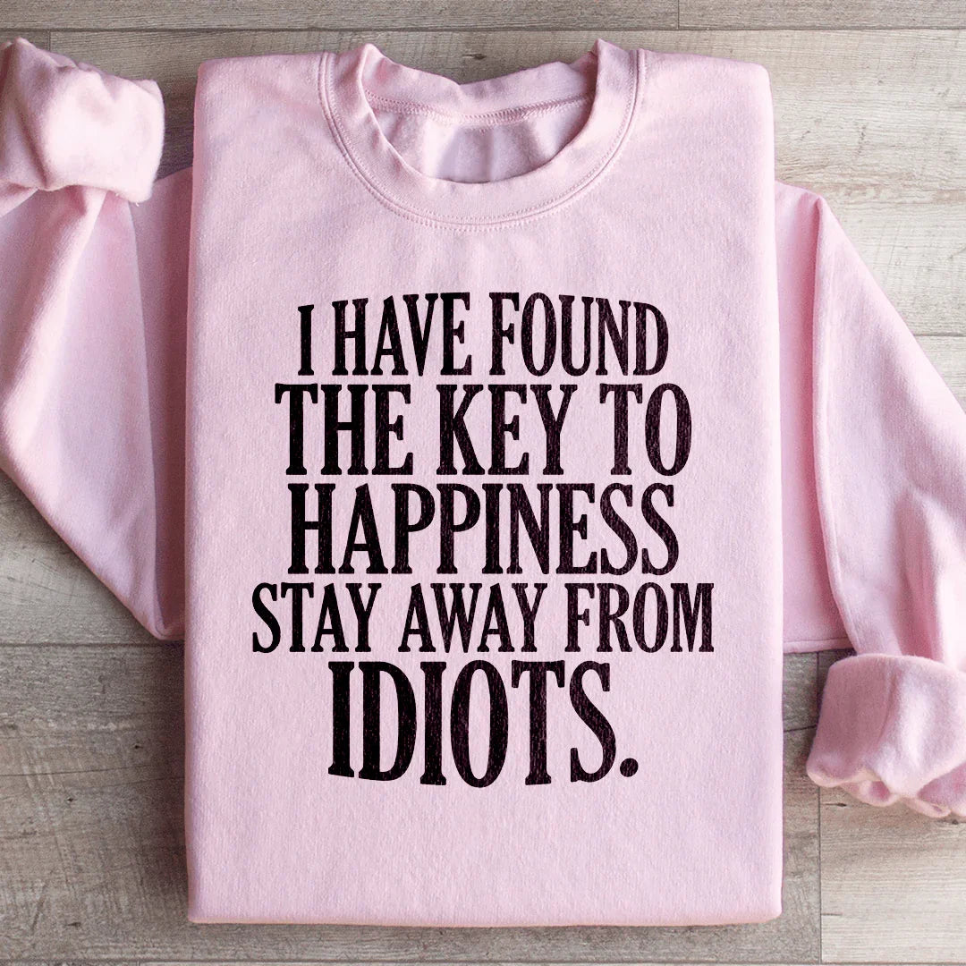 The Key To Happiness Sweatshirt Light Pink / S Peachy Sunday T-Shirt