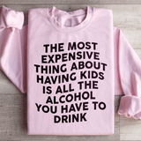 The Most Expensive Thing About Having Kids Sweatshirt Light Pink / S Peachy Sunday T-Shirt