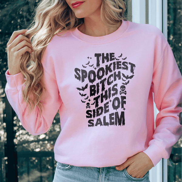 The Spookiest B* This Side Of Salem Sweatshirt Light Pink / S Peachy Sunday T-Shirt