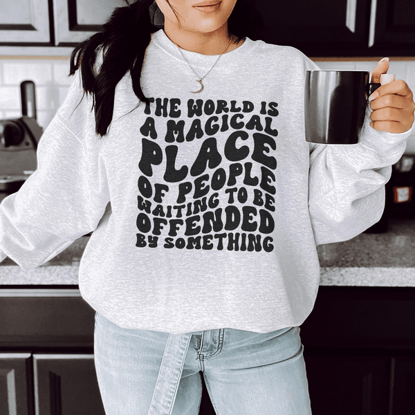 The World Is A Magical Place Of People Waiting Sweatshirt Sport Grey / S Peachy Sunday T-Shirt