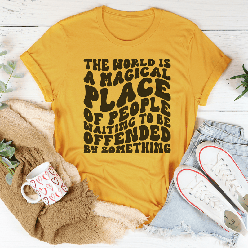 The World Is A Magical Place Of People Waiting Tee Mustard / S Peachy Sunday T-Shirt