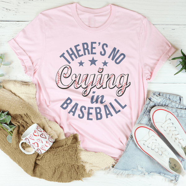 There’s No Crying In Baseball Tee Pink / S Peachy Sunday T-Shirt