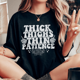 Thick Thighs Thin Patience Tee Black Heather / S Peachy Sunday T-Shirt