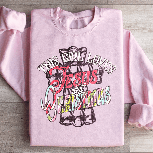 This Girl Loves Jesus & Christmas Sweatshirt Light Pink / S Peachy Sunday T-Shirt