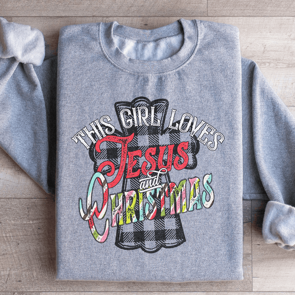 This Girl Loves Jesus & Christmas Sweatshirt Sport Grey / S Peachy Sunday T-Shirt