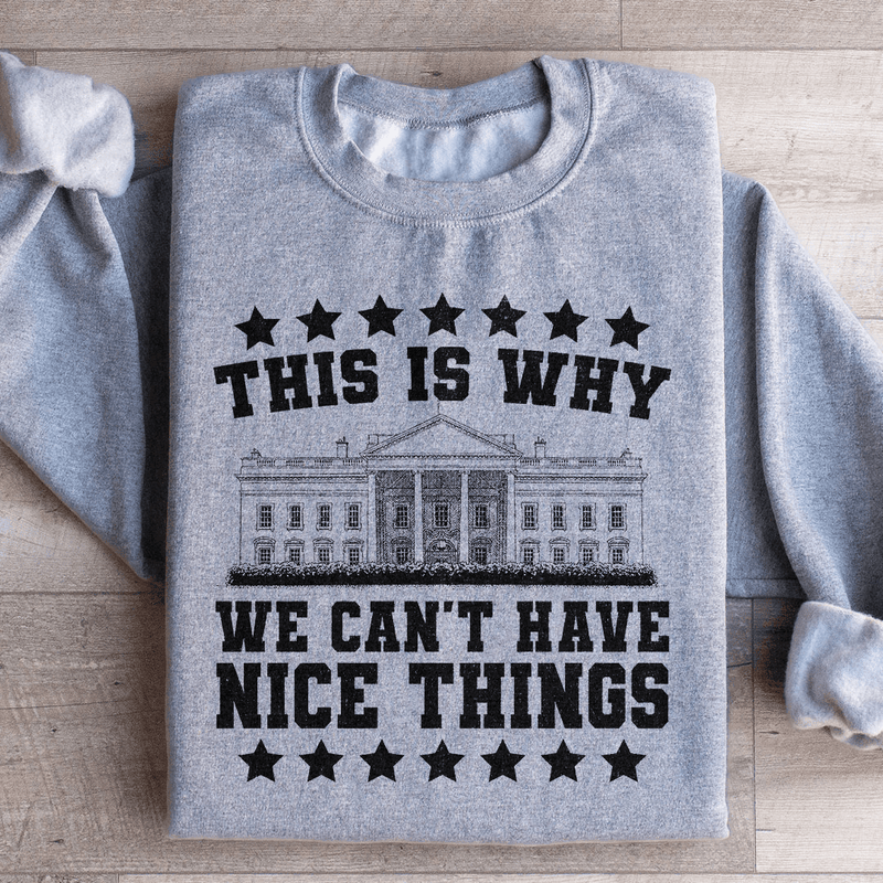 This Is Why We Can't Have Nice Things Sweatshirt Sport Grey / S Peachy Sunday T-Shirt