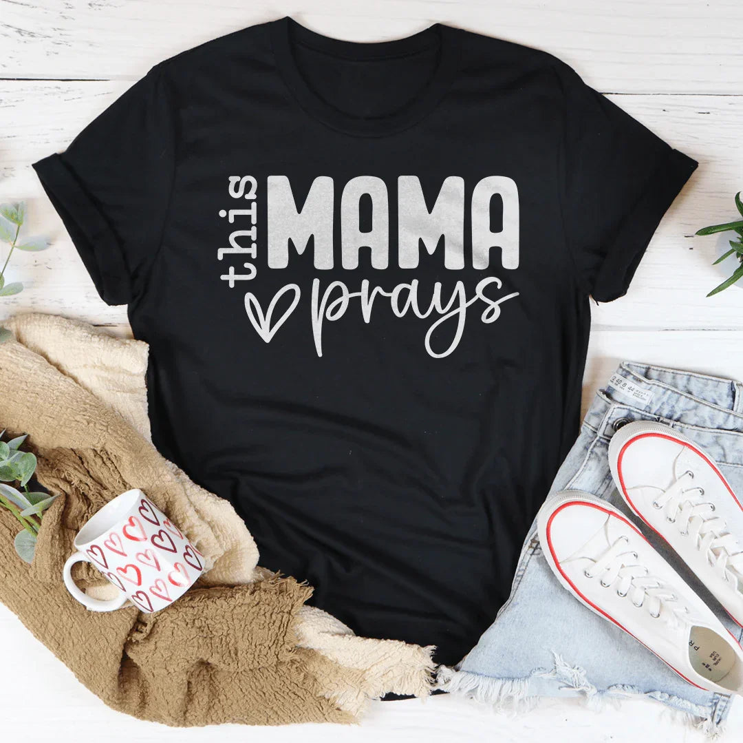 This Mama Prays Tee Black Heather / S Peachy Sunday T-Shirt