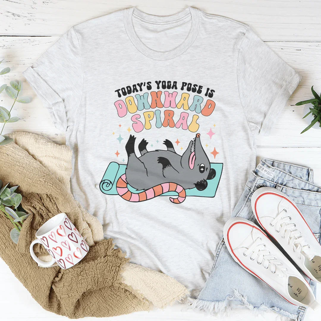 Today's Yoga Pose Is Downward Spiral Tee Ash / S Peachy Sunday T-Shirt