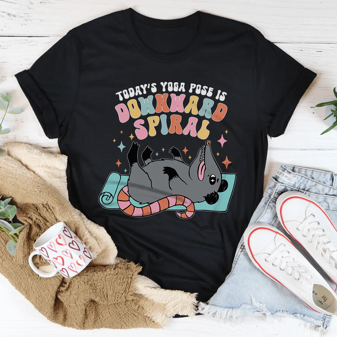 Today's Yoga Pose Is Downward Spiral Tee Black Heather / S Peachy Sunday T-Shirt