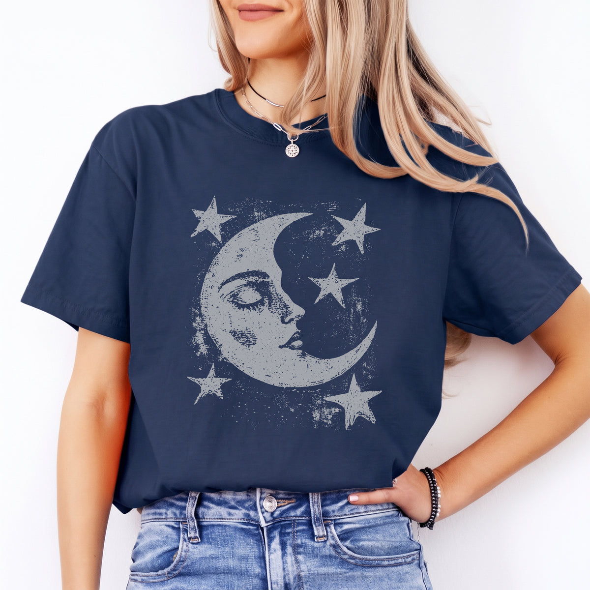 T-shirt Lune et étoiles célestes