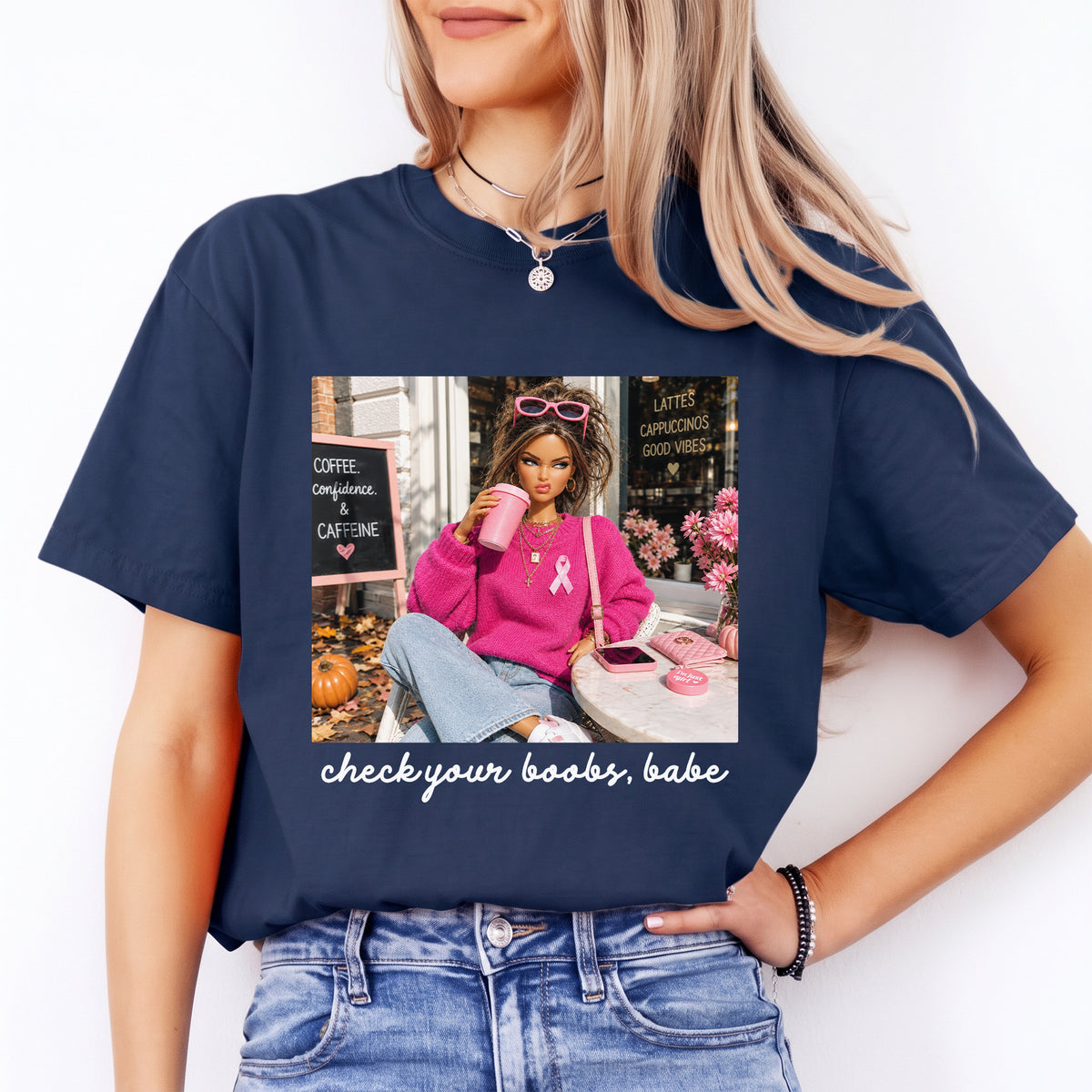 Camiseta «Check Your Boobs Babe» de concienciación sobre el cáncer de mama