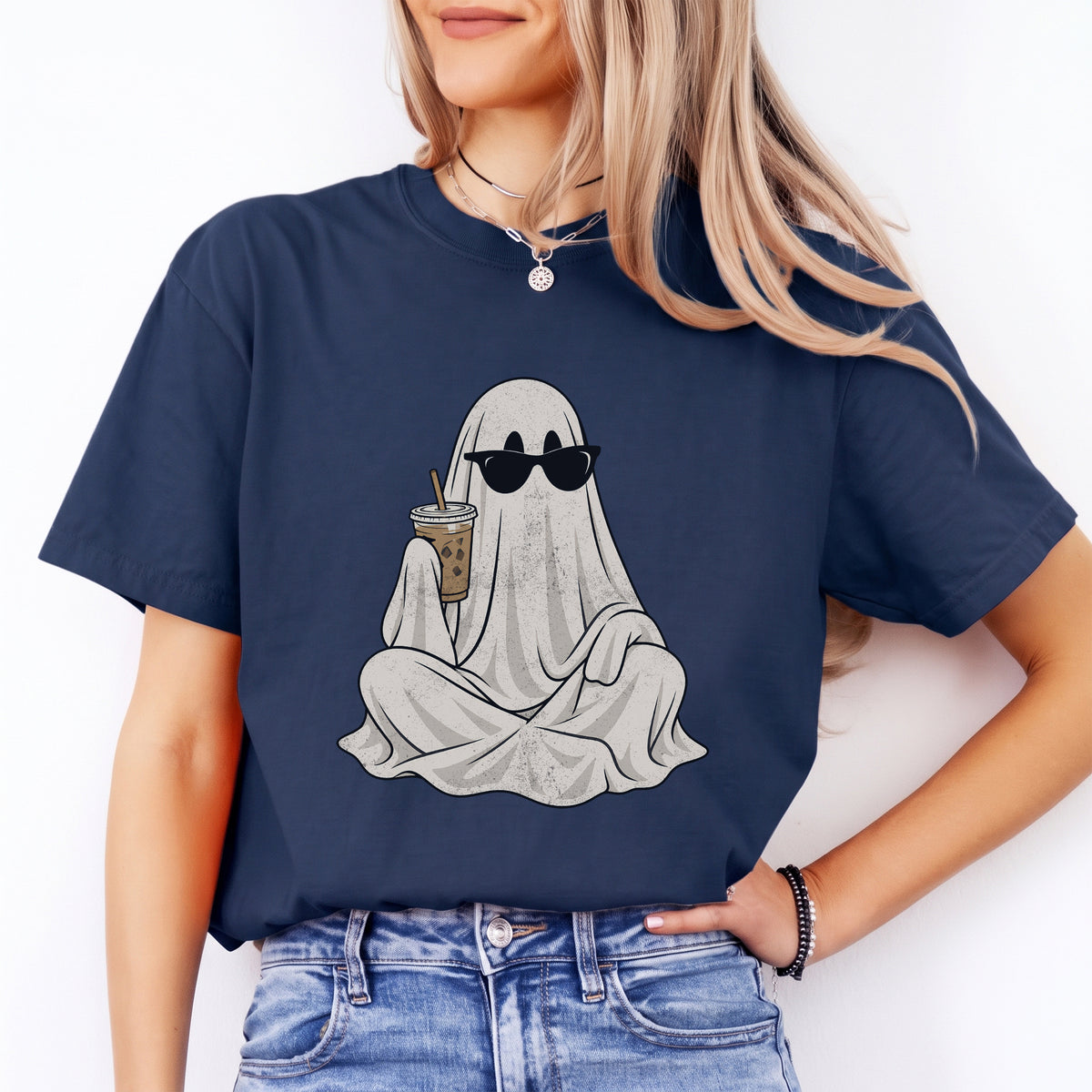 T-shirt « Fantôme buvant du café »