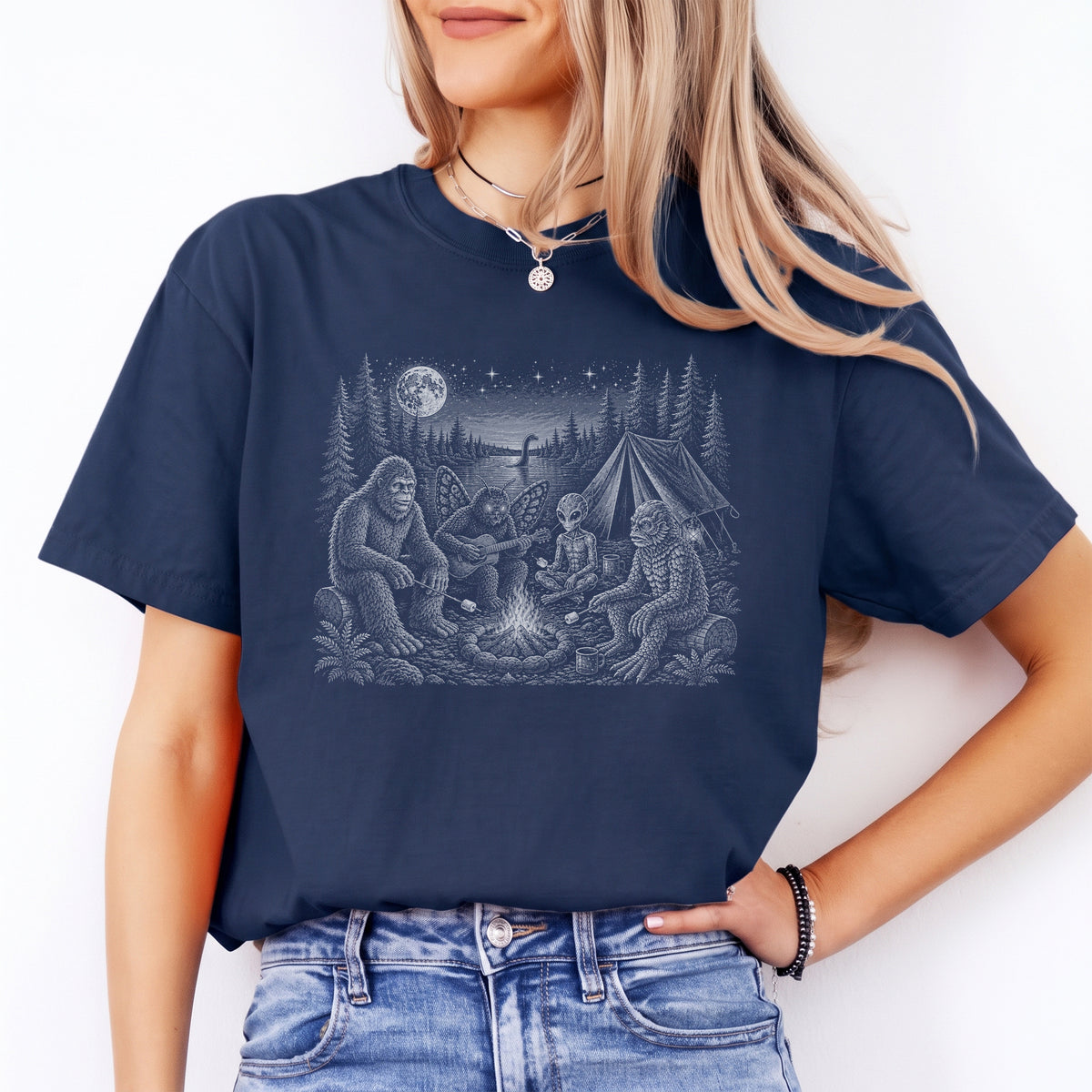 Funny Cryptid Camping Tee