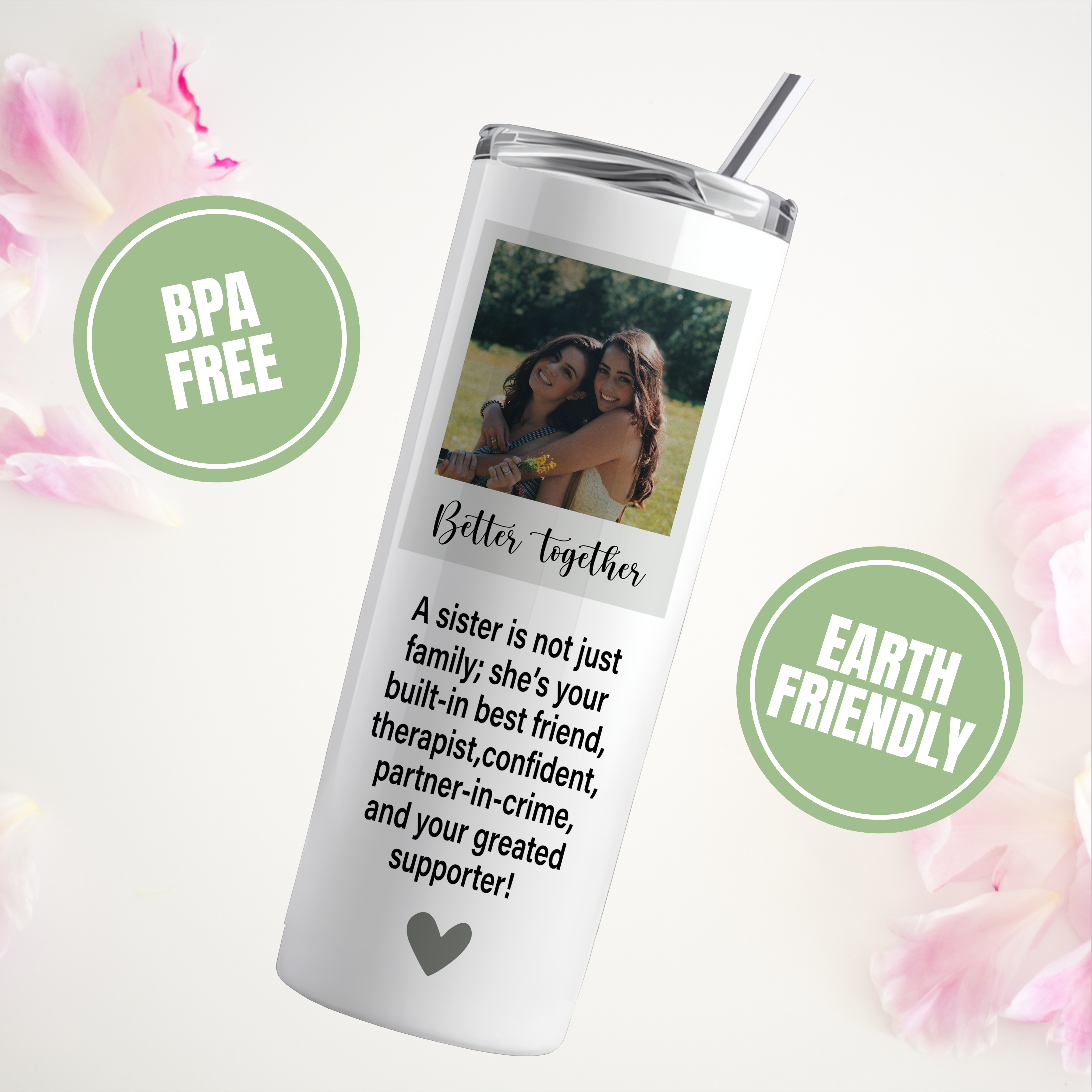 Personalized Photo Sister Tumbler