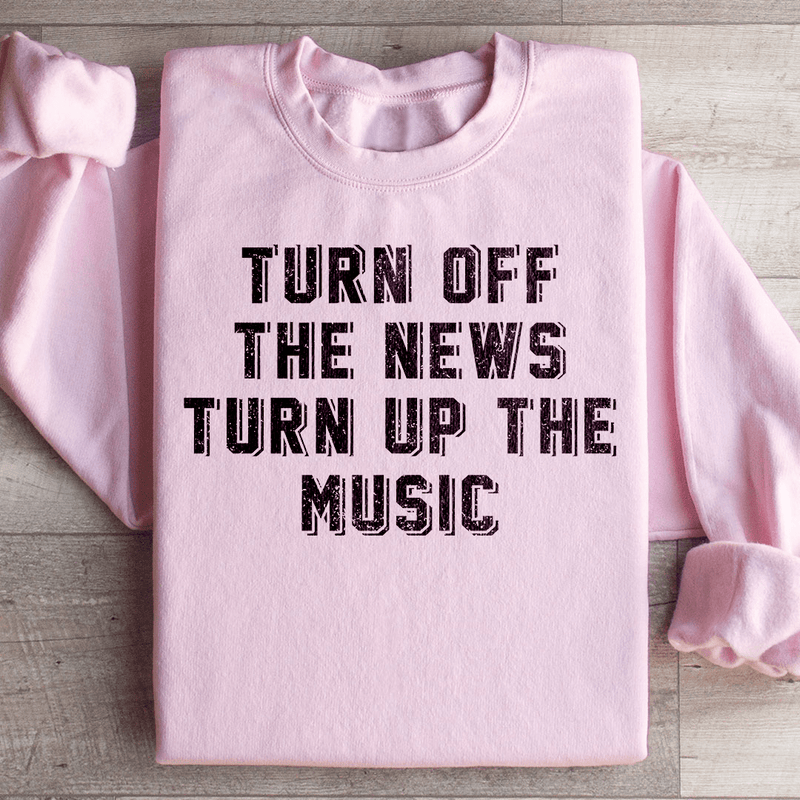 Turn Up The Music Sweatshirt Light Pink / S Peachy Sunday T-Shirt