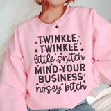 Twinkle Twinkle Little Snitch Sweatshirt Light Pink / S Peachy Sunday T-Shirt