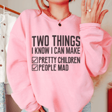 Two Things I Know I Can Make Sweatshirt Light Pink / S Peachy Sunday T-Shirt