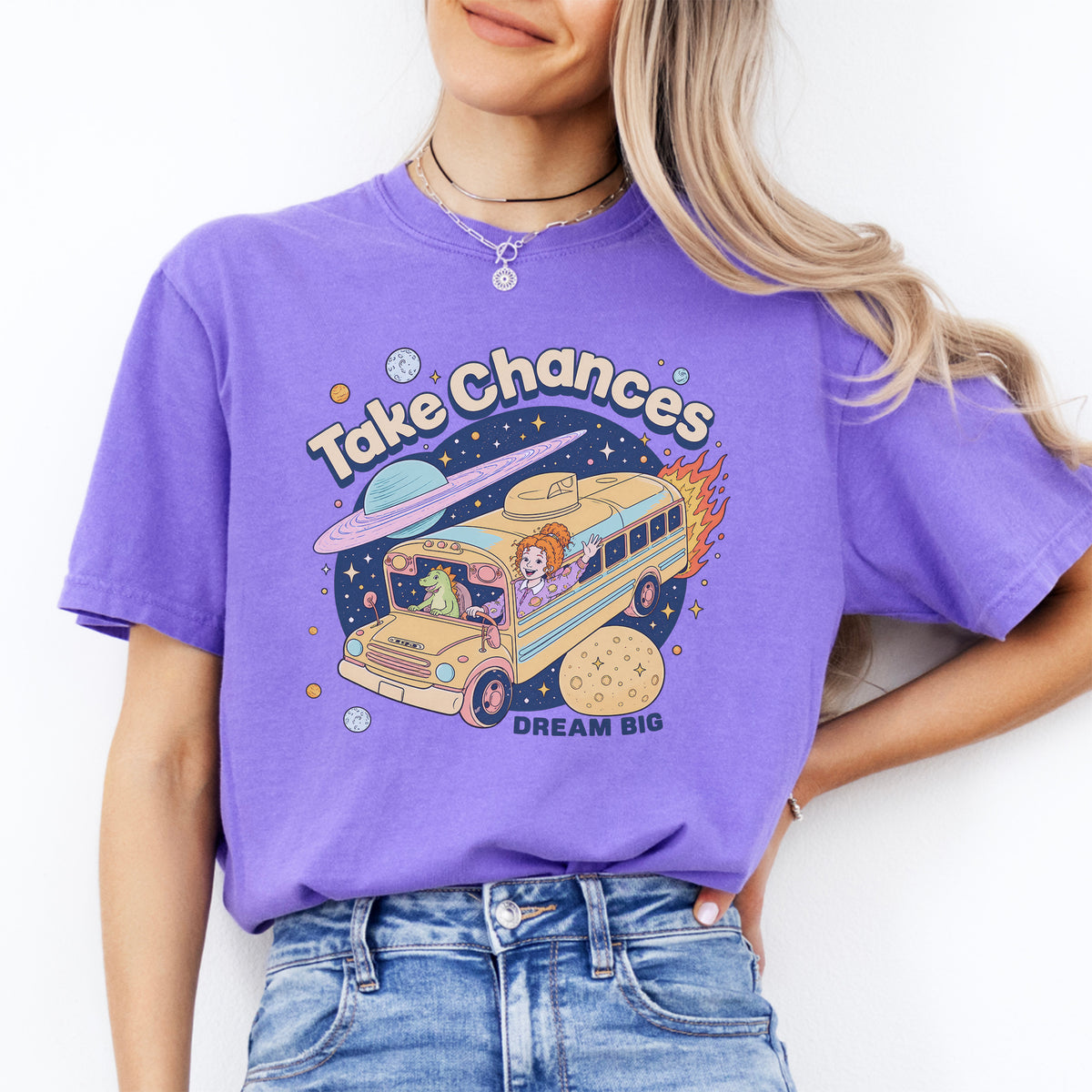90s Science Teacher Nostalgia Graphic Top Take Chances DREAM BIG