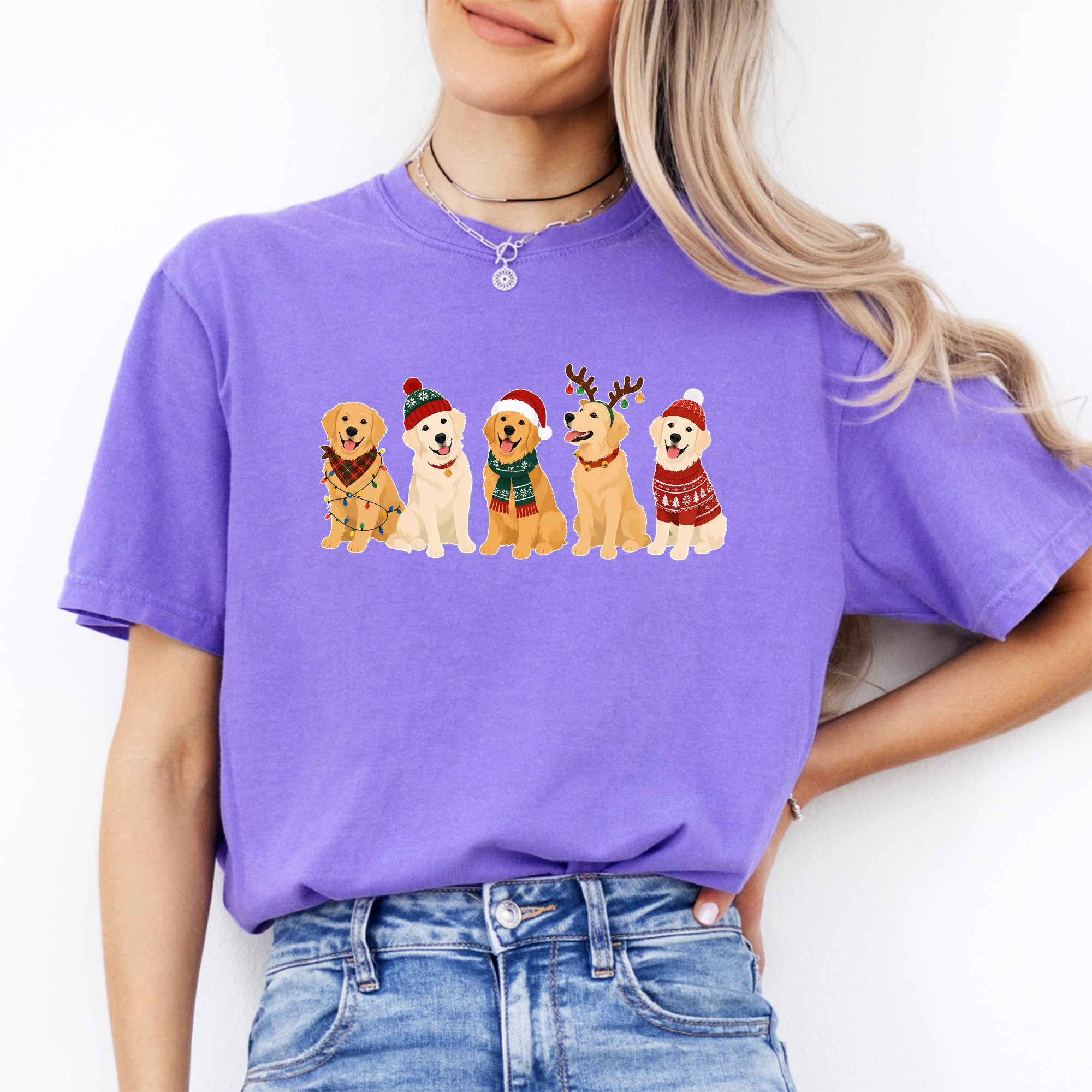 T-shirt de Noël Golden Retriever