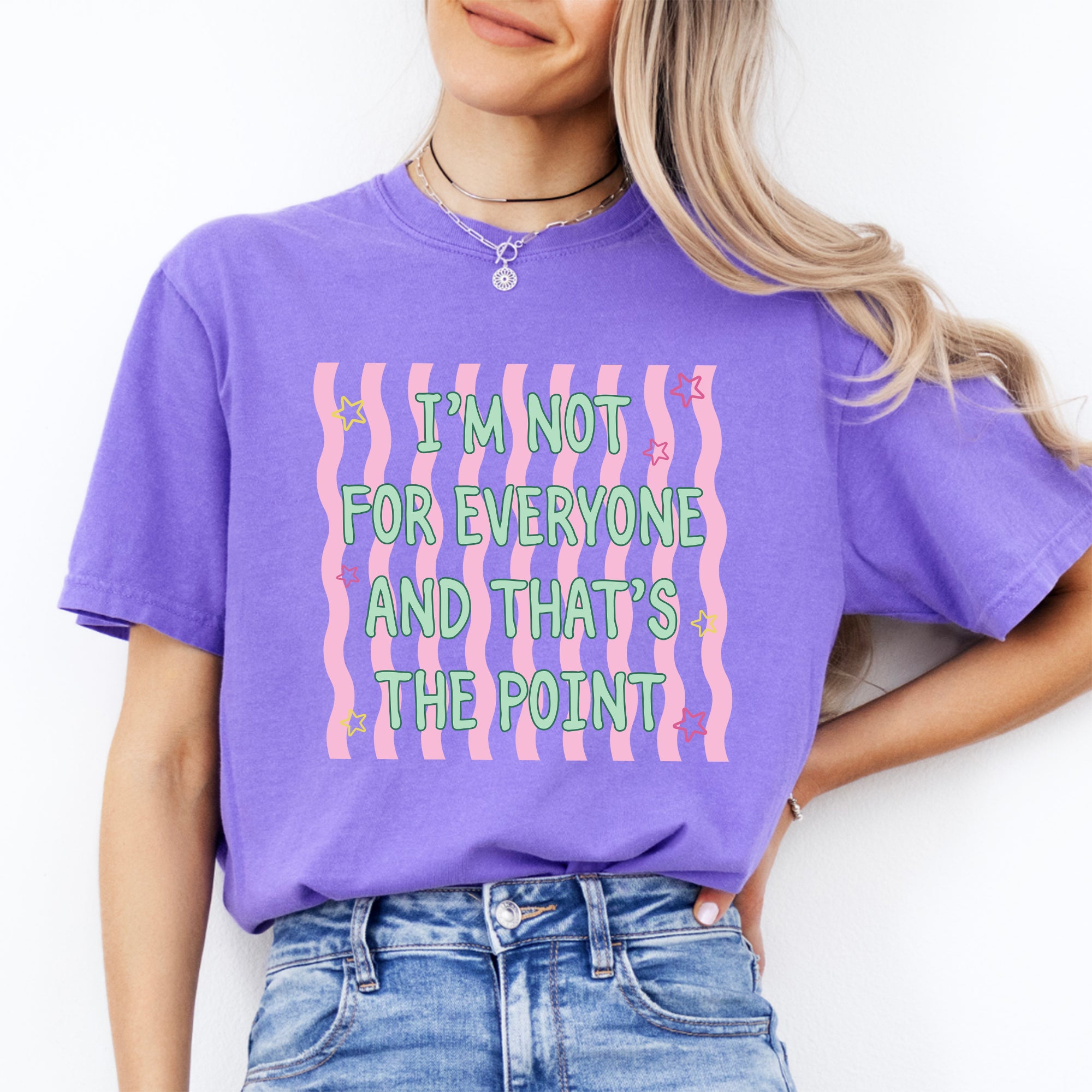 Gestreiftes T-Shirt „Ich bin nicht für jeden“