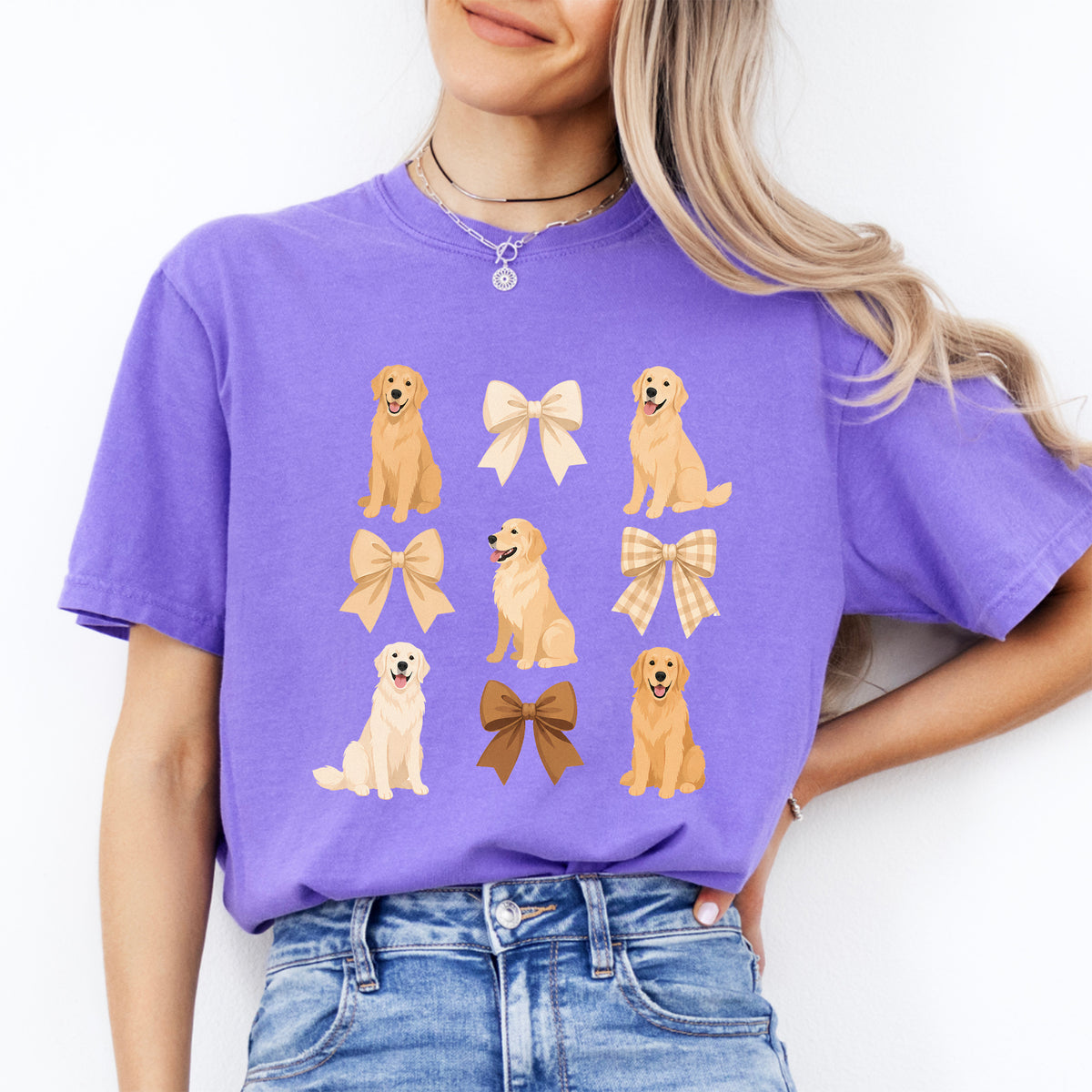 Golden-Retriever-Coquette-T-Shirt