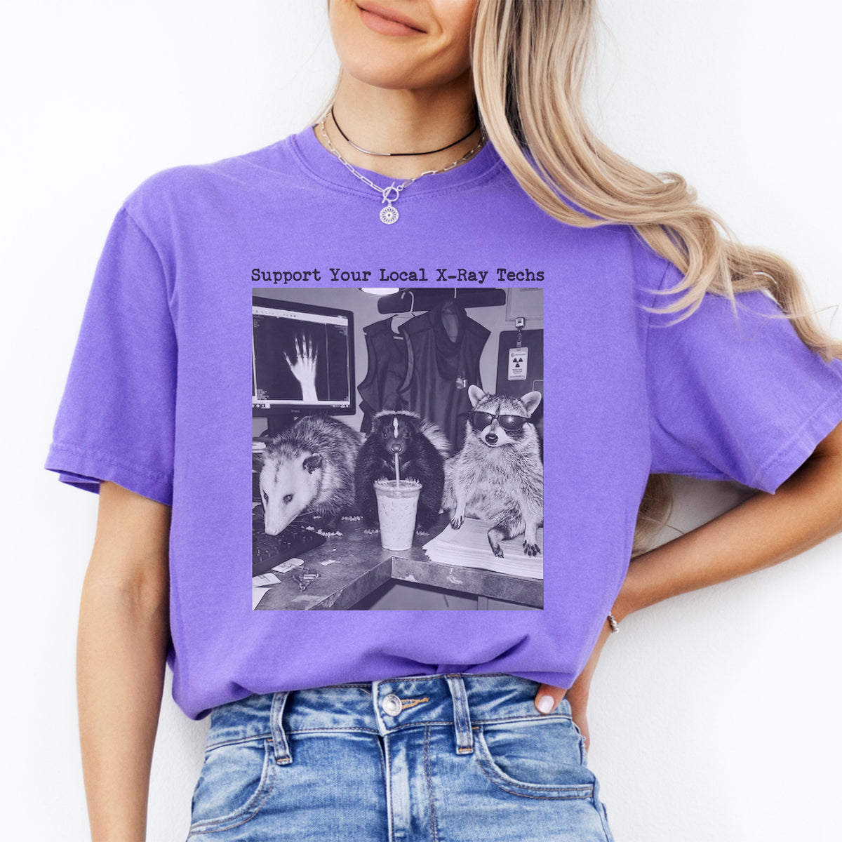 Radiology Humor Graphic T-Shirt – "Support Your Local X-Ray Techs"