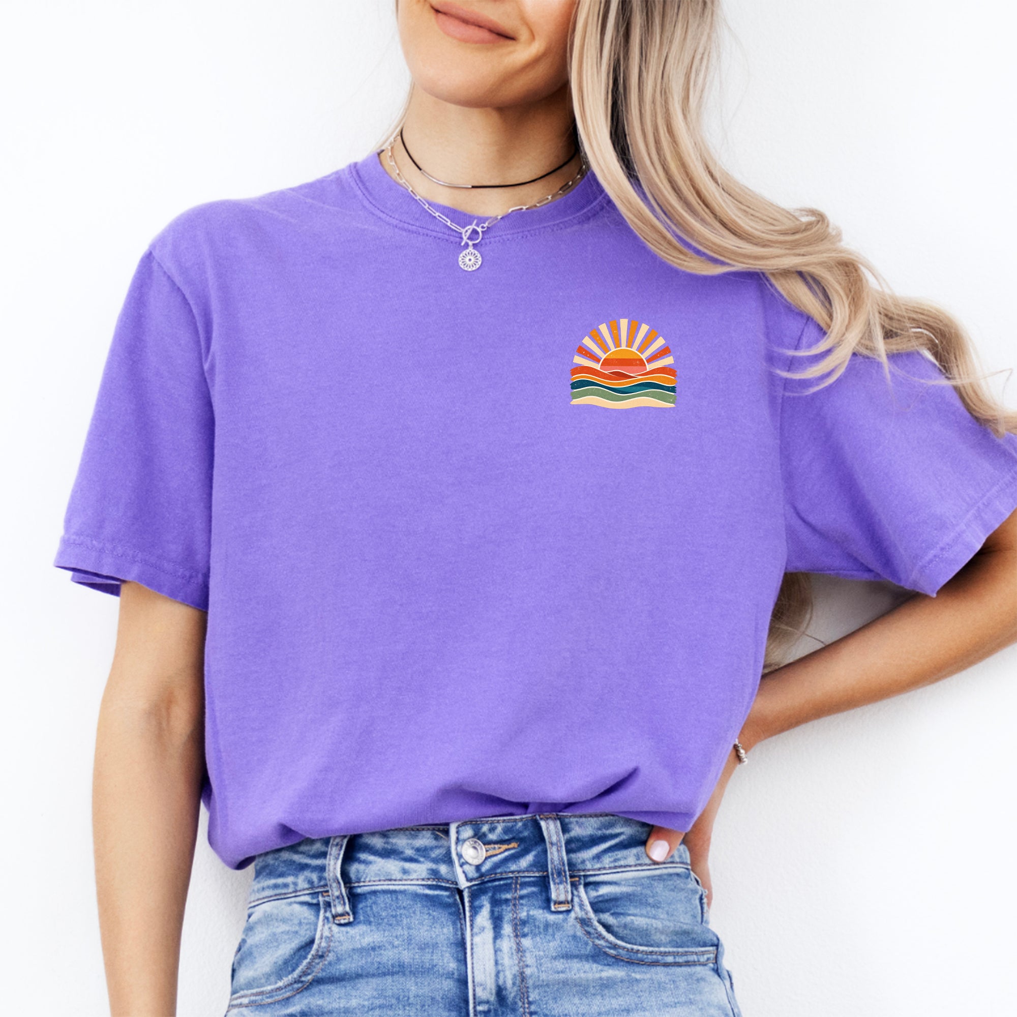 Retro-Ozean-Sonnen-Sommer-T-Shirt