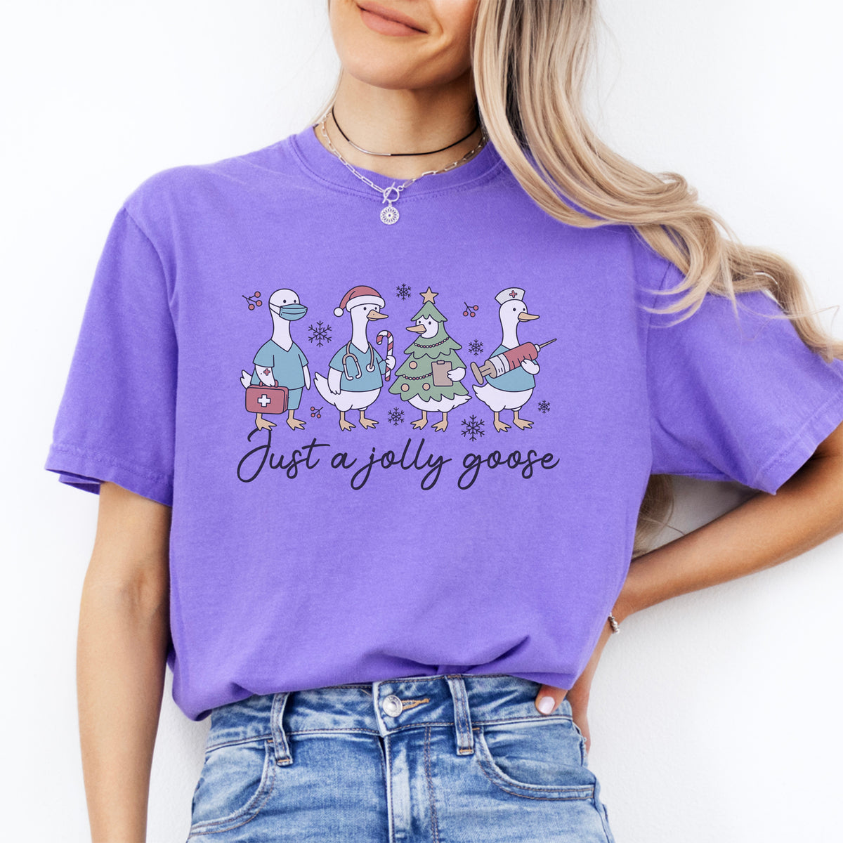 „Just A Jolly Goose“ – Verspieltes Feiertags-Top mit Tiermotiv