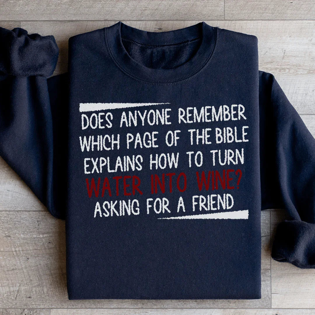 Water Into Wine Sweatshirt Black / S Peachy Sunday T-Shirt