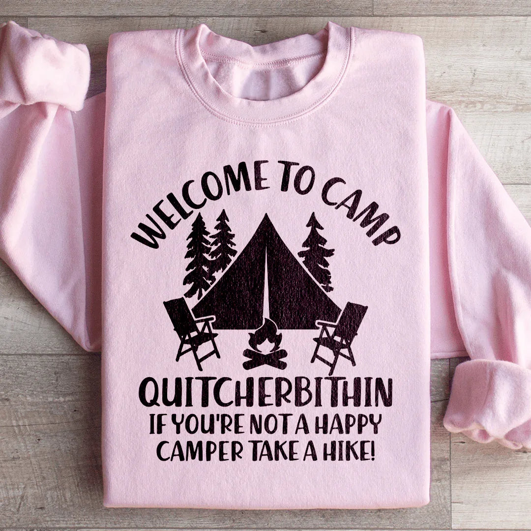 Welcome To Camp Quitcherbithin Sweatshirt Light Pink / S Peachy Sunday T-Shirt