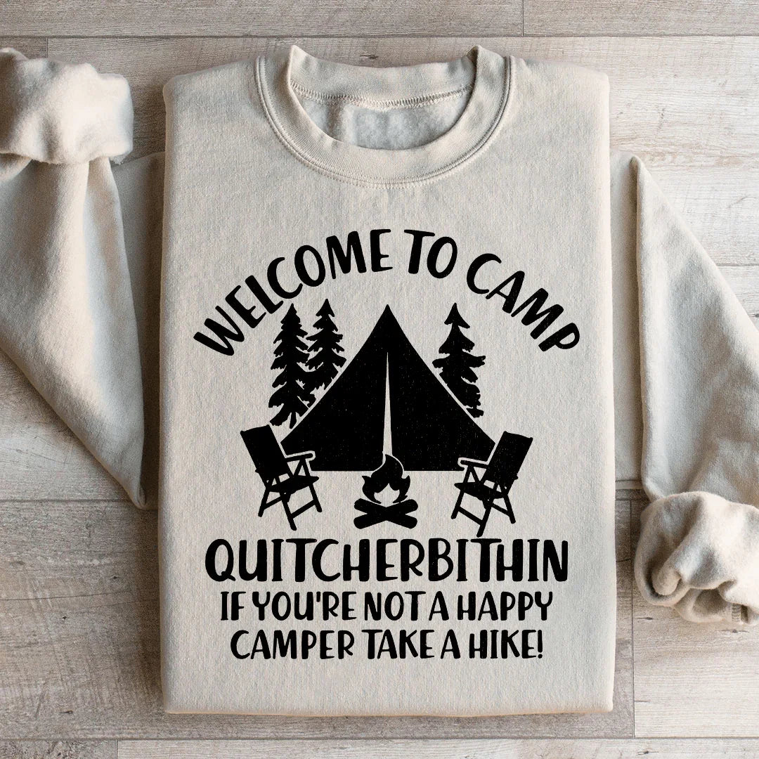 Welcome To Camp Quitcherbithin Sweatshirt Sand / S Peachy Sunday T-Shirt