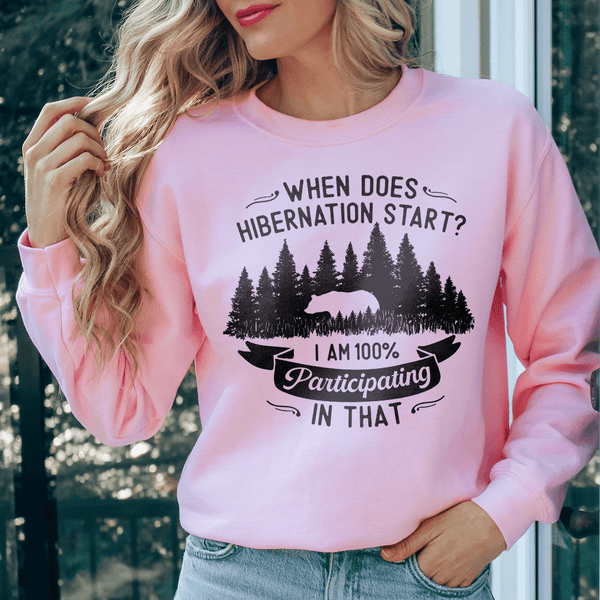 When Does Hibernation Start Sweatshirt Light Pink / S Peachy Sunday T-Shirt